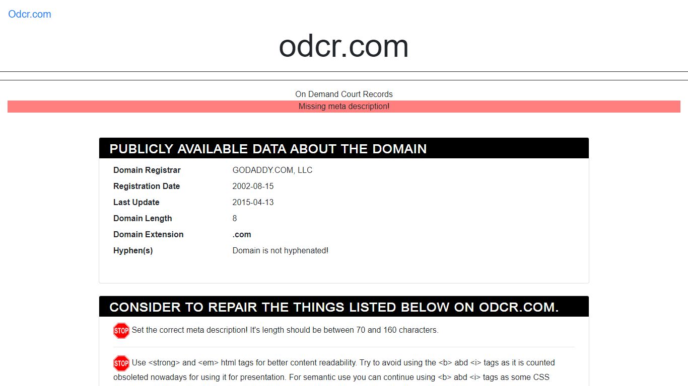 Odcr.com - On Demand Court Records | QanAtor